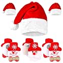 zest 4 toyz Santa Claus Christmas Items Accessories 3 Pcs Santa Claus Brooch Pin 3 Pcs Fleece Caps - Pack of 6 (Assorted Design Sent As Per Stock)