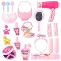 Zest 4 Toyz Kids Makeup Kit for Girls Cosmetic Beauty Set Suitcase Portable Trolley Pretend Play Toy with Makeup Accessories for Kids (Pink) 15 Pieces