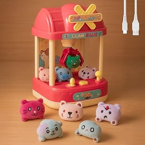 zest 4 toyz miniature doll grabber claw vending machine with light and music for kids boys girls age 3 pink color