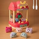 Zest 4 Toyz Miniature Doll Grabber Claw Vending Machine with Light and Music for Kids Boys Girls Age 3+ Pink Color