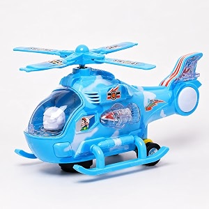 zest 4 toyz musical helicopter toy  plastic helicopter air force toy  bump and go action with colourful 3d lights  swirls and music  pack of 1