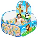 Zest 4 Toyz Ball Pool for Kids Play Pit with Fun Animal Design Indoor and Outdoor Playpen with Basketball Hoop Foldable Play Pool for Boys and Girls (Balls Not Included)-Jungle Themed (Extra Large)