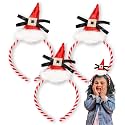 Zest 4 Toyz Santa Hairband with Candy Cane Stripes Design Faux Fur Trim and Sequin Details Headband Christmas Themed Hair Accessories for Holiday Parties (Pack of 3)