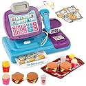 Zest 4 Toyz Mini Cash Register with Lights & Sounds for Pretend Play Electronic Toy Set with Scanner Shopping Basket Grocery Best Gift for 3+ up Ages Kids Boys & Girls Color Blue
