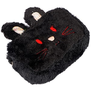 zest 4 toyz soft plush shoulder sling bag cute fluffy rabbit cartoon design fur bag for kids girls teens best for birthday return gift black purse