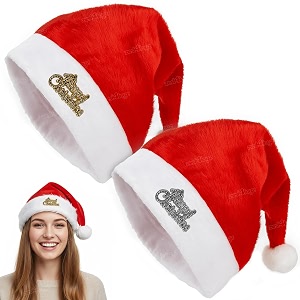 zest 4 toyz warm fleece santa claus cap christmas hat cute red santa hat christmas party prop accessories costumes free size pack of 2