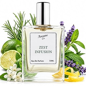 zest infusion 50ml edp for men  luxury leather white floral spicy perfume  intense long lasting herbal cedar scent  travel gift