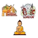 Zesta Wooden Fridge Magnets Set Refrigerator