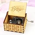 Zesta Wooden Hand Cranked Collectable Engraved Music Box (Happy Birthday)
