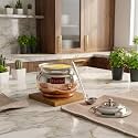 Ghee container with spoon, ghee container, ghee pot, oil dispenser for kitchen, ghee pot steel Oil Dispenser, copper bottom Finish 280 ml