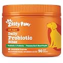 Zesty Paws Probiotics for Dogs, Digestive Enzymes Gut Flora, Digestive Health, Diarrhea &amp; Bowel Support, DE111, Dog Probiotics Soft Chew for Pet Immune System, Chicken, 50 Ct