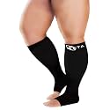 Zeta Wear Plus Size Compression Socks for Women and Men, Wide Calf Knee-High 15-19 mmHg Graduated Support, Easy-On Cuff, Fits Calves to 26 inch / 66 cm