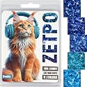 zetpo 100 pcs Cat Nail Caps | Cat Claw Covers | with Adhesives and Applicators (S, 5X Blue Glitter Shades)