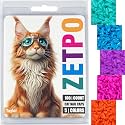 zetpo 100 pcs Cat Nail Caps | Cat Claw Covers | with Adhesives and Applicators (M, Turquoise, Sky Blue, Purple, Rose, Orange Peel)
