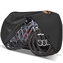 Zettum Bike Cover for 3 Bikes - Outdoor Bike Covers for Stationary 3 Bikes Heavy Duty & Waterproof, 600D Bicycle Covers for 3 eBike, Mountain Bike, Road Bike, Hybrid Bike, Beach Cruiser Bike Storage