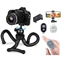 Zety Gorilla Tripod with 360° Rotating Ball Head for DSLR Cameras &amp; Mobile Phones + Mobile Holder &amp; Shutter Button (12" Black) | Tripod for Phone, Camera &amp; DSLR - (Tripod, Bluetooth Shutter &amp; Holder)