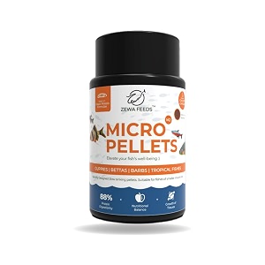 advanced micro pellets 45g  high protein fish food for small fish  0308 mm sinking pellets with 88 protein digestibility  premium community feed for guppies cichlids barbs amp tetras