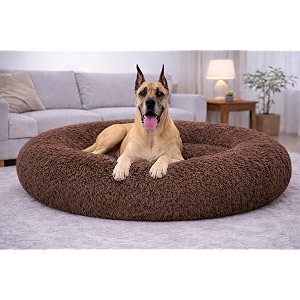 zexsazone round donut comfortable both sides usable washable dog bed for extra large dogs l extra large bed for large dog l adult l xl and for giant dogs l pets in summer season