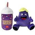 Grimace Plush, 8" Grimace Shake Plushies Set, Soft Grimace Yellow Hat Stuffed Plushies Figure for Boys Girls Fans Gift (2pcs Grimace+Shakes)