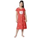 ZEYO Girl's Cotton Printed Stylish Knee Length Nightdress Set 5523
