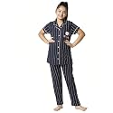ZEYO Girls Night Suit Set Cotton Striped