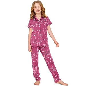 ZEYO Night Suit for Girls Polar Bear