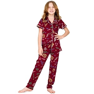 ZEYO Night Suit for Girls Printed Cotton