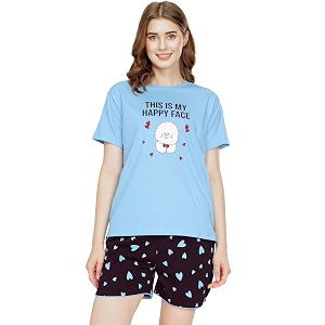 ZEYO Night Suit for Womens Typography Printed