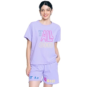ZEYO Night Suit for Womens Typography Printed