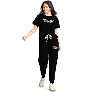 ZEYO Night Suit for Womens Typography Printed
