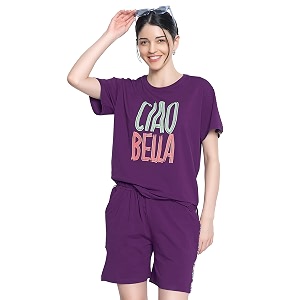 ZEYO Night Suit for Womens Typography Printed