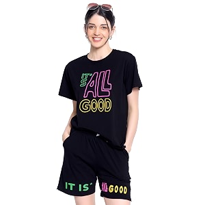 ZEYO Night Suit for Womens Typography Printed
