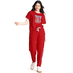 ZEYO Night Suit for Womens Typography Printed