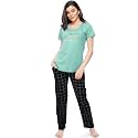 ZEYO Women39s Cotton Checks Printed Relaxed Night