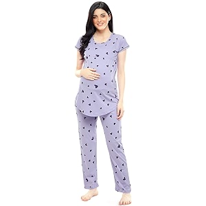 ZEYO Womens Cotton Heart Printed Maternity