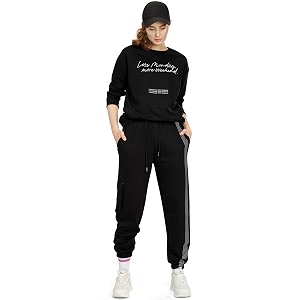 ZEYO Womens Cotton Track Suit Typography Printed