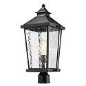 zeyu 22 Inch Outdoor Post Lights, Black Modern Large Lamp Post Light, Lamp Posts Outdoor Lighting for Patio, Die-Cast Aluminum with Water Ripple Glass Shade, ZW105P-M BK-SW