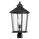 zeyu Black Outdoor Post Lights, 22 Inch Pole Lights Outdoor, Lamp Posts Outdoor Lighting for Patio Pathway, Die-Cast Aluminum with Seeded Glass Shade, ZW105P-M BK