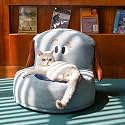ZEZE Denim Furniture Style Sofa Dog Bed, Removable Cover, Grey, Medium