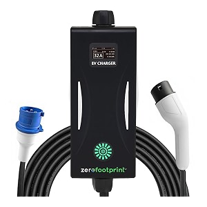 zerofootprint 74 kw portable ev car charger  32a single phase