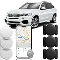 Car GPS Tracking Device for Vehicles, 3PCS Real Time GPS Tracker for Car Work with Find My (iOS Only),Hidden Mini GPS Tracker,No Monthly Fee (White Tracker, Black Magnetic Case)
