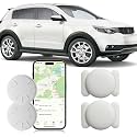 Car GPS Tracking Device for Vehicles, 2PCS Real Time GPS Tracker for Car Work with Find My (iOS Only),Hidden Mini GPS Tracker,No Monthly Fee (White Tracker, White Magnetic Case)