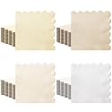 Zhanmai 100 Pack Cocktail Napkins Beige 2-ply Scalloped Napkins, 5 x 5 in
