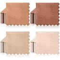 Zhanmai 100 Pack Cocktail Napkins Earth Tone 2ply Scalloped Napkin 5 x 5 in