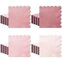 Zhanmai 100 Pack Dusty Pink Cocktail Napkins 2ply Scalloped Napkin 5 x 5 in