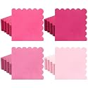 Zhanmai 100 Pack Light Pink Cocktail Napkins 2ply Scalloped Napkin 5 x 5 in