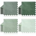 Zhanmai 100 Pack Sage Green Cocktail Napkins 2ply Scalloped Napkin 5 x 5 in
