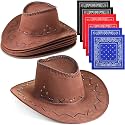 Zhanmai 12 Pcs Cowboy Hats Bulk, 6 Hats with 6 Bandanas