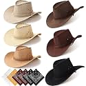 Zhanmai 12 Pcs Cowboy Hats Bulk, 6 Hats with 6 Bandanas
