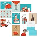 Zhanmai 120 Pcs Christmas Mini Gift Card Envelopes 6 Designs,Cute